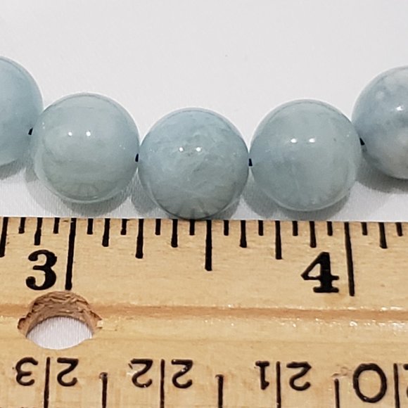 Genuine Aquamarine bead bracelet (10-12mm) 150 cts - Picture 3 of 3